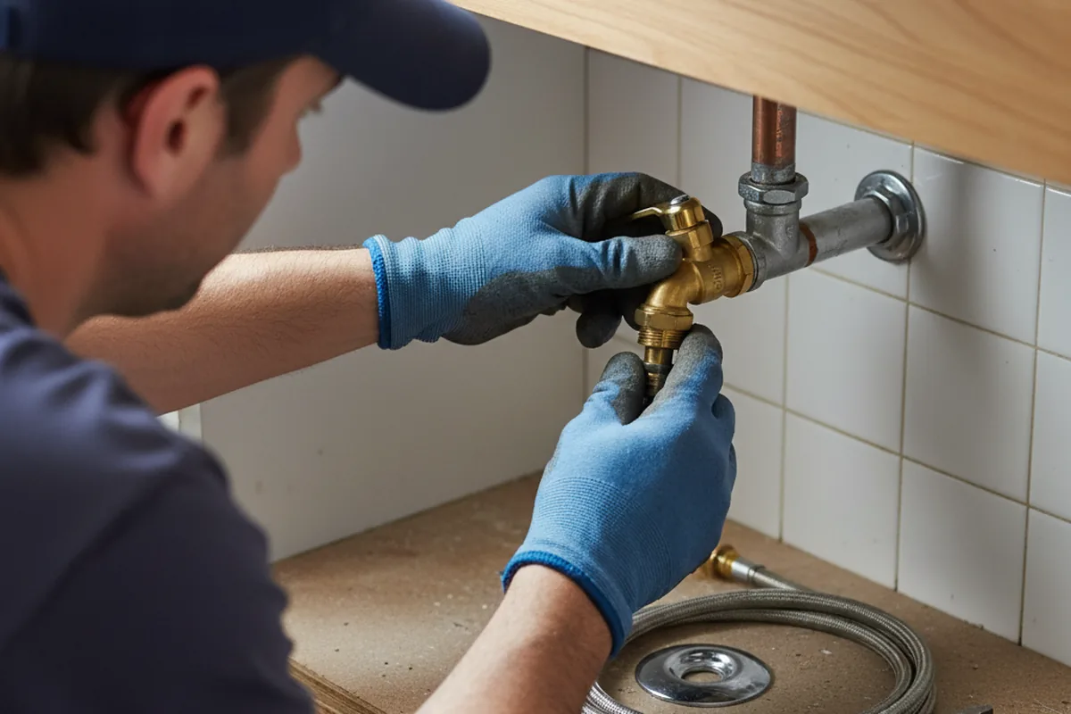 Shutoff valve and fitting work during Burst Pipe Repair in Lead